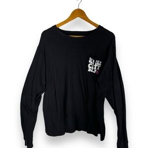 Ocean Drive Sea Isle City NJ Graphic Long Sleeve Tee, Black, Size Medium